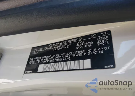 2017 Volvo S60 T5 Dynamic из США, поврежденный, VIN YV126MFL7H2432658